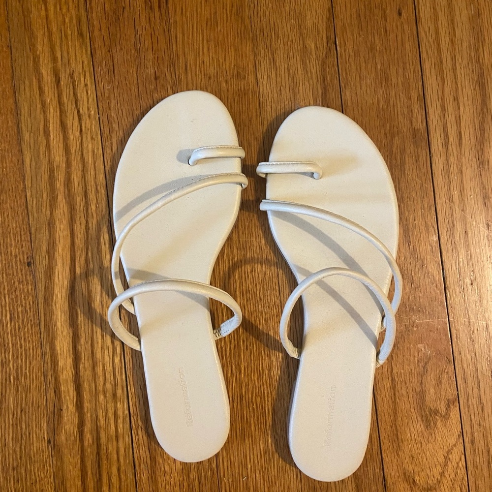 Reformation Cream Sandals